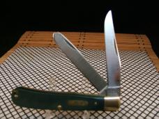 SCHRADE OLD TIMER 96OT BEARHEAD TRAPPER USA CARBON STEEL BLADES NIB RARE GREEN UNUSED POCKET KNIFE