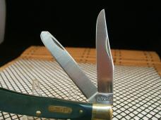 SCHRADE OLD TIMER 96OT BEARHEAD TRAPPER USA CARBON STEEL BLADES NIB RARE GREEN UNUSED POCKET KNIFE