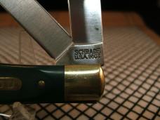 SCHRADE OLD TIMER 96OT BEARHEAD TRAPPER USA CARBON STEEL BLADES NIB RARE GREEN UNUSED POCKET KNIFE