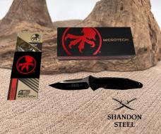 Microtech 160A-1T SOCOM Elite S/E - Black Handle - Two-Tone Black Blade