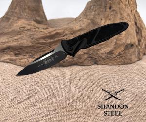 Microtech 160A-1T SOCOM Elite S/E - Black Handle - Two-Tone Black Blade