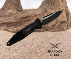 Microtech 160A-1T SOCOM Elite S/E - Black Handle - Two-Tone Black Blade