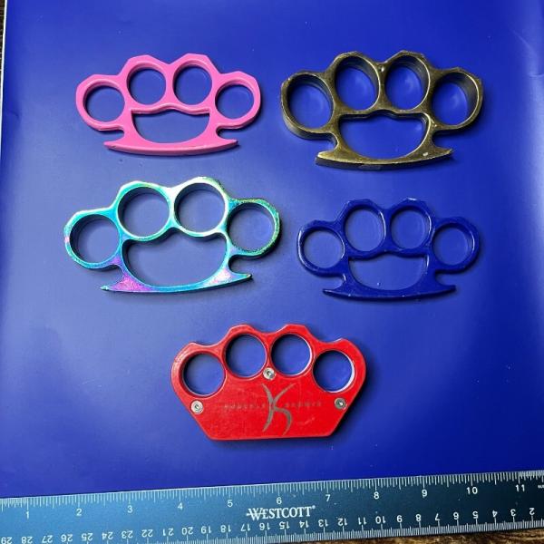 Lot of 5 "Brass" Knuckles / Paper Weights