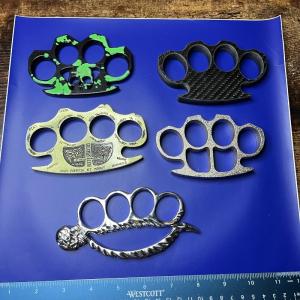 Lot of 5 "Brass" Knuckles / Paper Weights