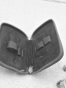 Vintage Multi Tool Folding Pocket Knife With Zip Up Leather Carry Pouch