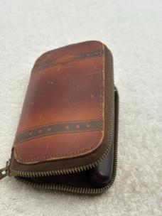 Vintage Multi Tool Folding Pocket Knife With Zip Up Leather Carry Pouch