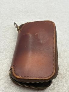 Vintage Multi Tool Folding Pocket Knife With Zip Up Leather Carry Pouch