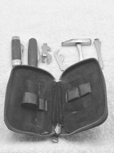 Vintage Multi Tool Folding Pocket Knife With Zip Up Leather Carry Pouch