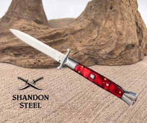 MILANO 10" SWINGUARD RED SWIRL AUTOMATIC KNIFE SWG-RDS