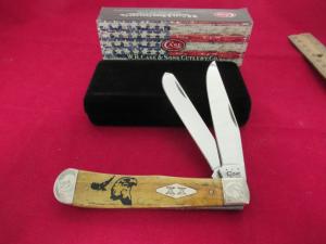 Case XX 2004 Bone Trapper Scrolled Bolsters with Eagle Etch on Handle