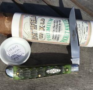 Great Eastern Cutlery Northfield 488117 Weasel Single Blade Trapper Green Pickle Jig Bone