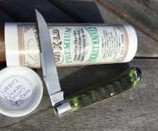 Great Eastern Cutlery Northfield 488117 Weasel Single Blade Trapper Green Pickle Jig Bone