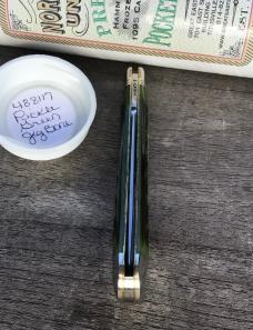 Great Eastern Cutlery Northfield 488117 Weasel Single Blade Trapper Green Pickle Jig Bone