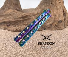 9" Rainbow Butterfly Knife 130RB