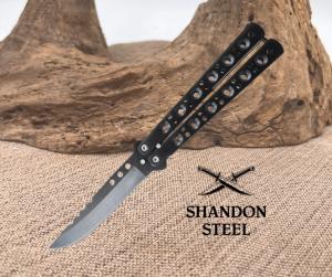 9" Black Butterfly Knife 130BK