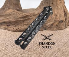 9" Black Butterfly Knife 130BK