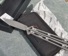 Bokere Plus Papillon Butterfly Knife Mint Box USA Made 6" X 4" Blade Comes With Zipper Case Paperwor