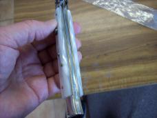 Vintage Italian 11 Incher White Pearlex W/Bayonet Blade Renzo Beltrame Swivel Bolster UNUSED!
