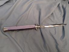 Renzo Beltrame 13" Stiletto Pearlex Kris Switchblade Knife