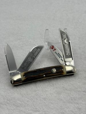 Hen & Rooster Bertram Cutlery Made In Germany 4 Blade Congress Stag Handle (21)