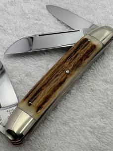 Hen & Rooster Bertram Cutlery Made In Germany 4 Blade Congress Stag Handle (21)