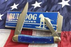 Bulldog Brand 4" Whittler Pocket Knife w/ Blue Bone Handles -NOS 