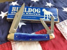 Bulldog Brand 4" Whittler Pocket Knife w/ Blue Bone Handles -NOS 