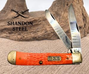 Case XX USA 2015 Trapper Jigged Orange Delrin 2 Blade Pocket Knife 6254 SS (4)
