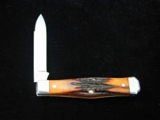 Titusville Cutlery Genuine Amber Stag Lexingtonian Coffin Jack Knife Rare 1 of 30 COA USA Made