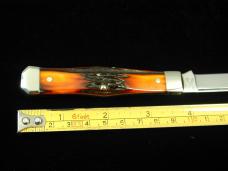 Titusville Cutlery Genuine Amber Stag Lexingtonian Coffin Jack Knife Rare 1 of 30 COA USA Made