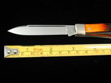 Titusville Cutlery Genuine Amber Stag Lexingtonian Coffin Jack Knife Rare 1 of 30 COA USA Made