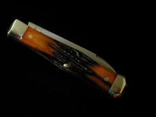Titusville Cutlery Genuine Amber Stag Lexingtonian Coffin Jack Knife Rare 1 of 30 COA USA Made