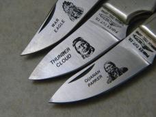 Parker Cut Co Japan Indian Series III Bone Lockback Knives New in Display Case
