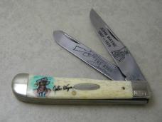Case XX USA Bone 6254 John Wayne The Duke Trapper Knife New in Display Case