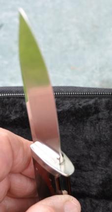 MD Tang Stamp Marv Deushane Mirror Polished Mint & 1/2" OAL Tapered Tang Layered Wood