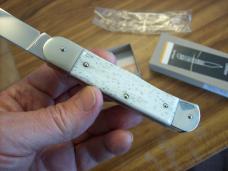 Hubertus Knife Solingen, Germany Large Size 11 White Bone Spear-Point UNUSED NIB