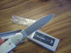 Hubertus Knife Solingen, Germany Large Size 11 White Bone Spear-Point UNUSED NIB