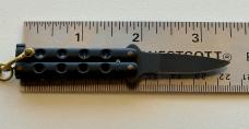 Vintage Mini Herbertz Keychain Balisong Butterfly Knife, Japan, Unused
