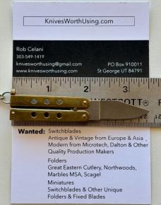 Vintage Mini Keychain Balisong Butterfly Brass Knife, Taiwan, Unused