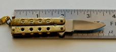 Vintage Mini Keychain Balisong Butterfly Brass Knife, Japan, Unused 