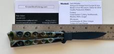 Vintage Smoky Mountain Knife Works Wrist Flicker Balisong Butterfly Knife, Camo Handle, Japan