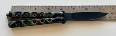 Vintage Smoky Mountain Knife Works Wrist Flicker Balisong Butterfly Knife, Camo Handle, Japan