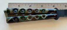 Vintage Smoky Mountain Knife Works Wrist Flicker Balisong Butterfly Knife, Camo Handle, Japan