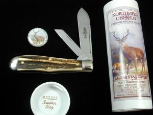 Great Eastern Cutlery GEC Northfield Sambar Stag Eureka Jack Knife 922225 Made In USA