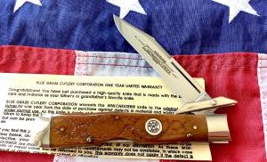 Winchester Swing Guard Knife by Blue Grass Cutlery (Mdl# 19121) w/ Orange Bone Handles -NOS