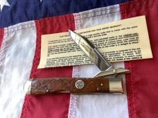 Winchester Swing Guard Knife by Blue Grass Cutlery (Mdl# 19121) w/ Orange Bone Handles -NOS