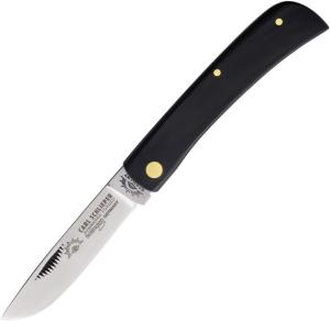 GERMAN EYE BRAND - CLODBUSTER JR - ETCHED BLADE - 3 58quot CLOSED LENGTH - BLACK SYNTHETIC HANDLES