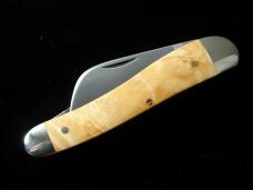 Titusville Cutlery Golden Maple Burl Wood Rooster Comb Farmer Knife Rare 1 of 10 COA USA Made 2025