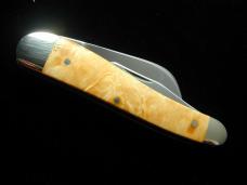 Titusville Cutlery Golden Maple Burl Wood Rooster Comb Farmer Knife Rare 1 of 10 COA USA Made 2025