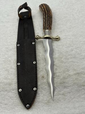 Linder Kris Blade Dagger Stag Handle Made In Solingen Germany (#2)